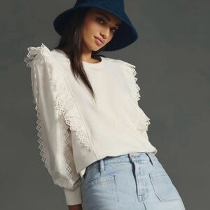 Anthropologie Ruffle-Sleeve Top - SMALL